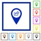 Export GPS map location flat framed icons