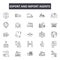 Export and import agents line icons for web and mobile design. Editable stroke signs. Export and import agents outline