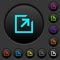 Export with inner arrow dark push buttons with color icons