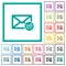 Export mail flat color icons with quadrant frames