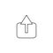 Export thin line icon. upload linear outline icon