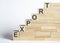 EXPORT Word Written In Wooden Blocks on white background