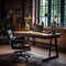 Exposed Brick and Edgy Design: A Stylish Industrial Home Office