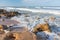 Exposed Coquina Rock at low tide in Washington Oaks Gardens State Park