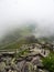 Exposed Mountain Ridge Trail in Low Clouds, Katahdin, Maine