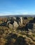 The exposed rocks and boulders on bridestones moor in west yorkshire in sunlight and shadow