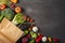 Exposition of fresh organic vegetables on wooden table. tomato, pepper, broccoli, onion, garlic, cucumber,  eggplant, black Eyed P