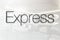 Express 109 on glossy office wall realistic texture