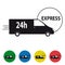 Express 24h Delivery Truck Icons Set - Colorful Vector Illustration