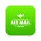 Express air mail icon green vector