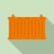 Express cargo container icon, flat style