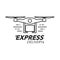 Express delivery icon concept. Drone service, order, worldwide s