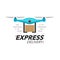 Express delivery icon concept. Drone service, order, worldwide s