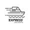 Express delivery icon concept. Ship speed icon for service, order, fast and worldwide shipping