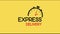 Express delivery icon. Timer and express delivery inscription on light background. Fast delivery, express and urgent