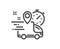 Express delivery line icon. Courier truck location sign. Vector