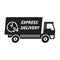 Express delivery or logistic icon or sign. 24 hours shipping truck. Vector.