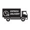 Express delivery or logistic icon or sign. 24 hours shipping truck. Vector.