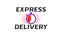 Express delivery logo banner, quick shipping icon.