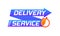 Express delivery logo banner, quick shipping icon.