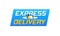 Express delivery logo banner, quick shipping icon.