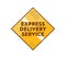 Express Delivery Logo with Carton Box Top View Isolated on White Background. Parcels Express Transportation, Logistics