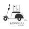 Express delivery ride motorcycle icon symbol