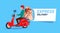 Express Delivery Service Icon Courier Boy Riding Motor Bike Template Banner With Copy Space
