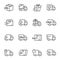 Express delivery service linear vector icons set