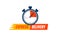 Express delivery service logo. Fast time delivery order with stopwatch. Quick shipping delivery icon