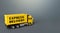 Express delivery yellow truck. Transport service infrastructure. Logistics. Transportation company. Urgent delivery, shipping.