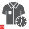 Express dry cleaning glyph icon, dry cleaning and wash, shirt with clock sign vector graphics, editable stroke solid