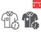 Express dry cleaning line and glyph icon, dry cleaning and wash, shirt with clock sign vector graphics, editable stroke
