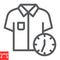 Express dry cleaning line icon, dry cleaning and wash, shirt with clock sign vector graphics, editable stroke linear