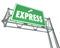 Express Fast Speedy Service Traffic Travel Freeway Green Road Si