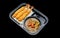 Express Japanese tempura curry rice box for delivery service. Japanese tradition cuisine