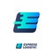 Express Logistic logo. E and L monogram with wind effect. E and L letters with movement. Dynamic logo.