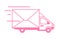 Express mail postal van delivery vector icon logo