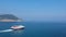 Express Skiathos Ferry boat from Hellenic Seaways company arrives at the port of Skopelos island in Chora, Sporades, Greece