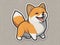 Express Your Love for Shiba Inus: Contour Stickers on White Background