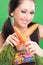 Expression girl with carrot