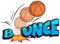 Expression words design for bounce with basketball bouncing