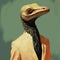 Expressionism Minimalism: Ostrich In A Suit - A Beeple-inspired Hyper-detailed Portrait