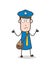 Expressionless Cartoon Postman Face Vector