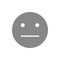 Expressionless emoji gray icon. Emotionless, indifferent face symbol.