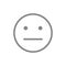 Expressionless emoji line icon. Emotionless, indifferent face symbol.