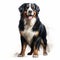 Expressive Bernese Mountain Dog Standing Illustration In Artgerm Style