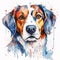 Expressive Canine Painting on a White Background