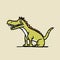Expressive Cartoon Dinosaur: Minimalistic Basquiat-style Drawing With Crown