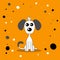 Expressive Cartoon Dog On Orange Background - Creative Commons Attribution